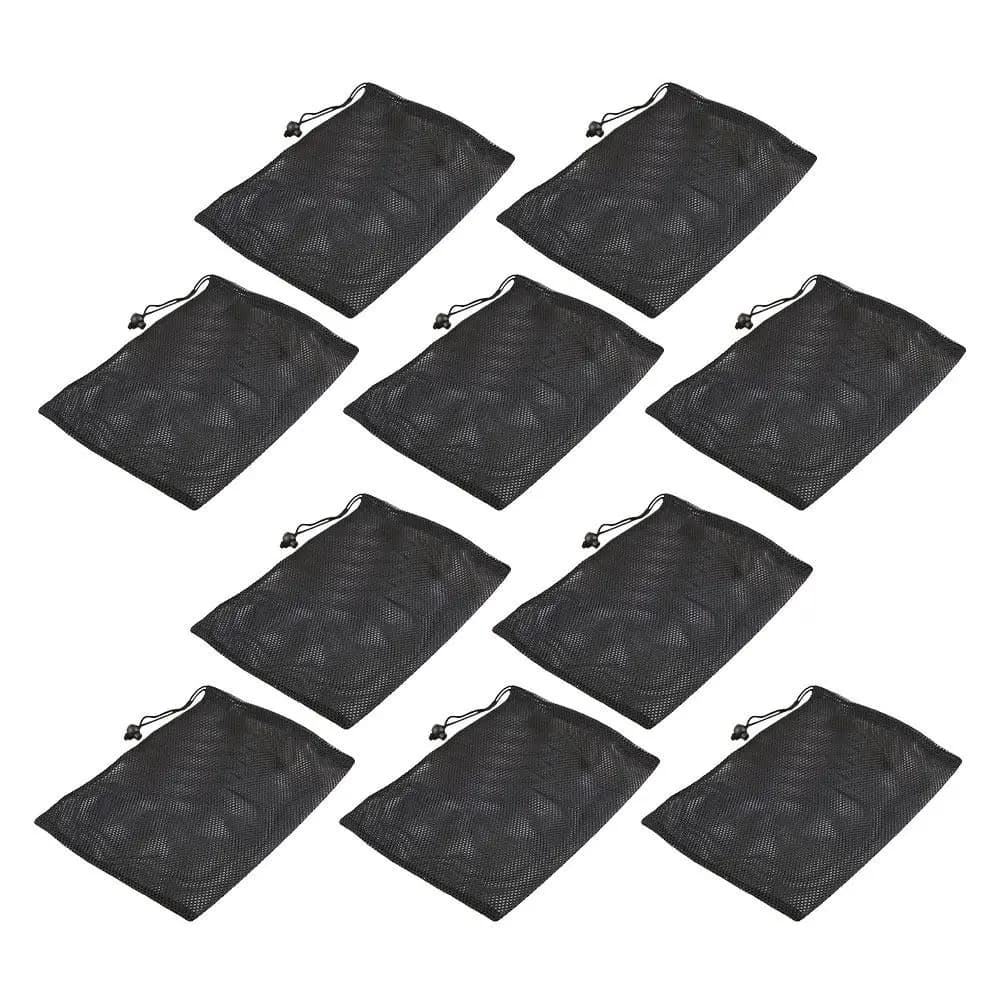 10 durable black mesh bags with laundry, gym, sports, travel, organization, breathable bag holder