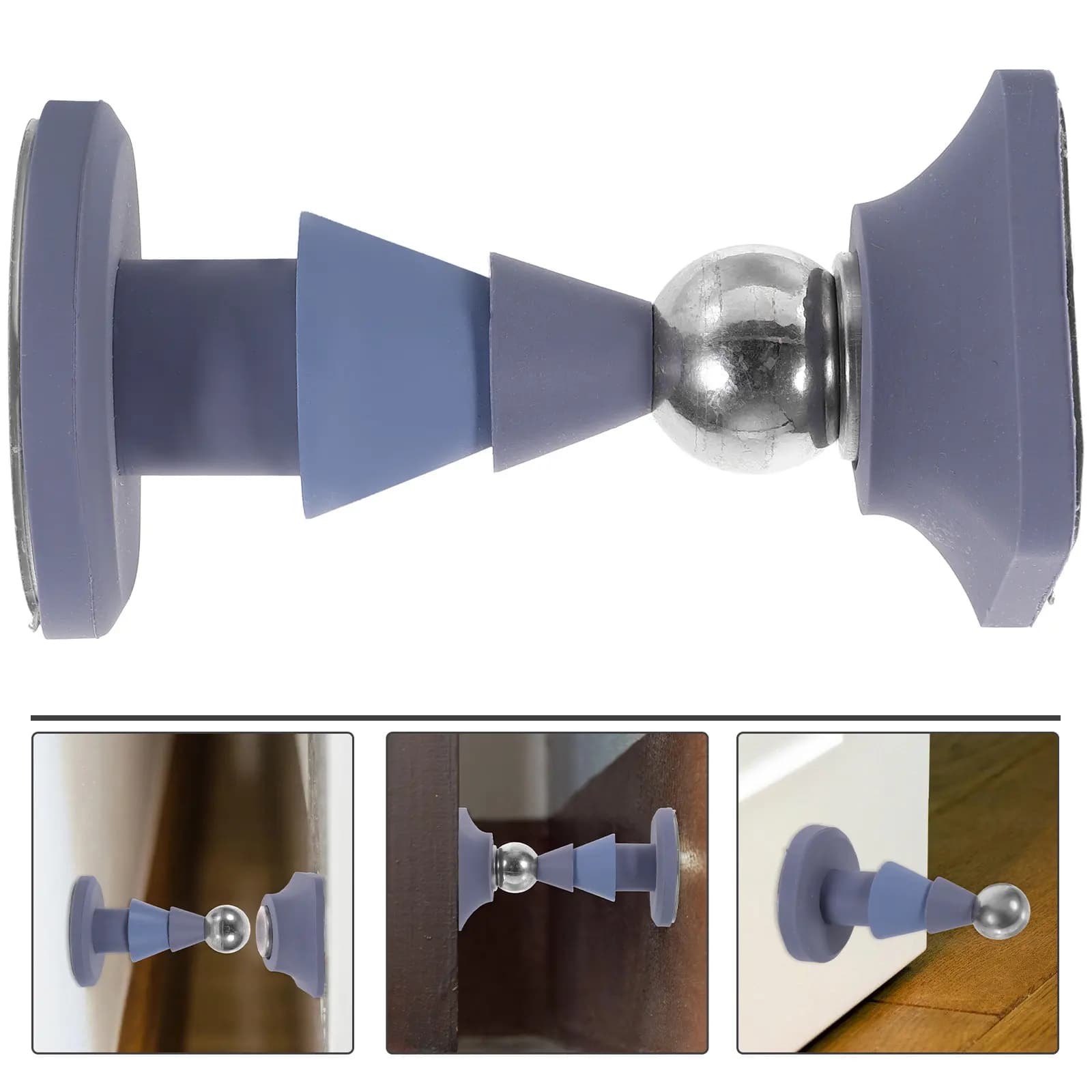 Magnetic Door Stopper Punch Free Reusable No Drill Floor Mounted Security Door Stopper for Glass Wood Metal Tile Bathroom