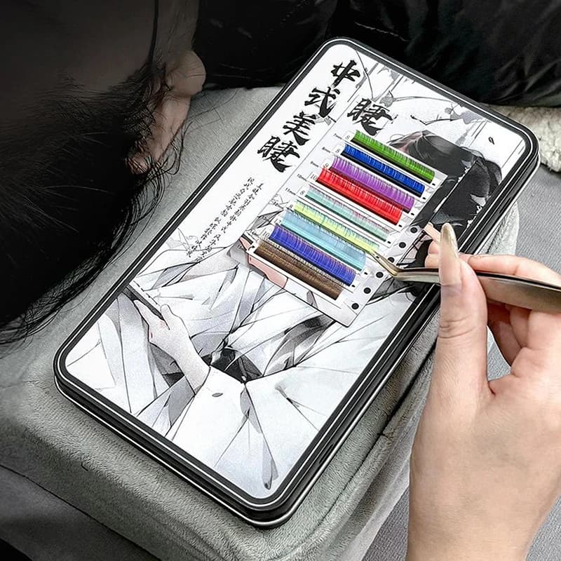 Magnetic Empty Box for Fin Eyelashes with 6 Drawings, Eyelash Container Fins for Travel, Eyelash Pallet
