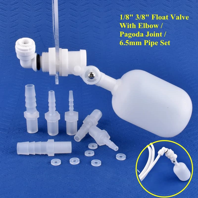 G1/8 "valvola a galleggiante a sfera 2.8 ~ 9.5mm connettore per tubo flessibile in PP Floatvalve acquario serbatoio di pesce refrigeratore d'acqua rubinetto a sfera ricarica automatica dell'acqua