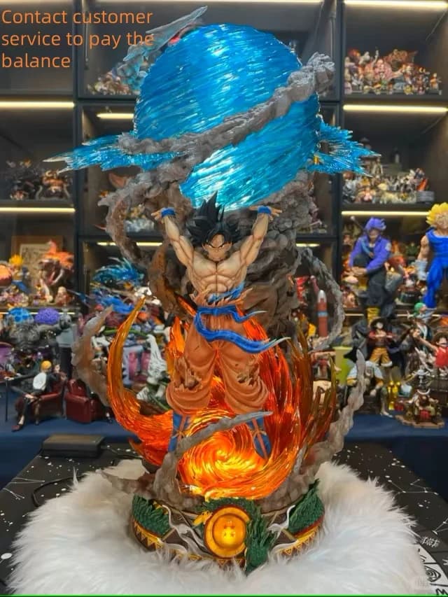 23 cm Dragon Ball Son Goku Genki Dama Anime Lampada a LED Statua da collezione Decorazione da scrivania Regalo Uomini Ragazzi Glow In The Dark Action Figure