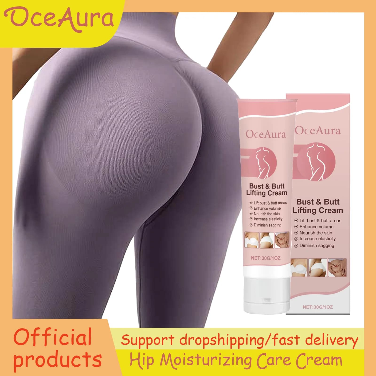 OceAura Crema rassodante per fianchi e seni - Cura del corpo idratante profonda per la pelle del petto e dell'anca, formula nutriente e liscia per stringere