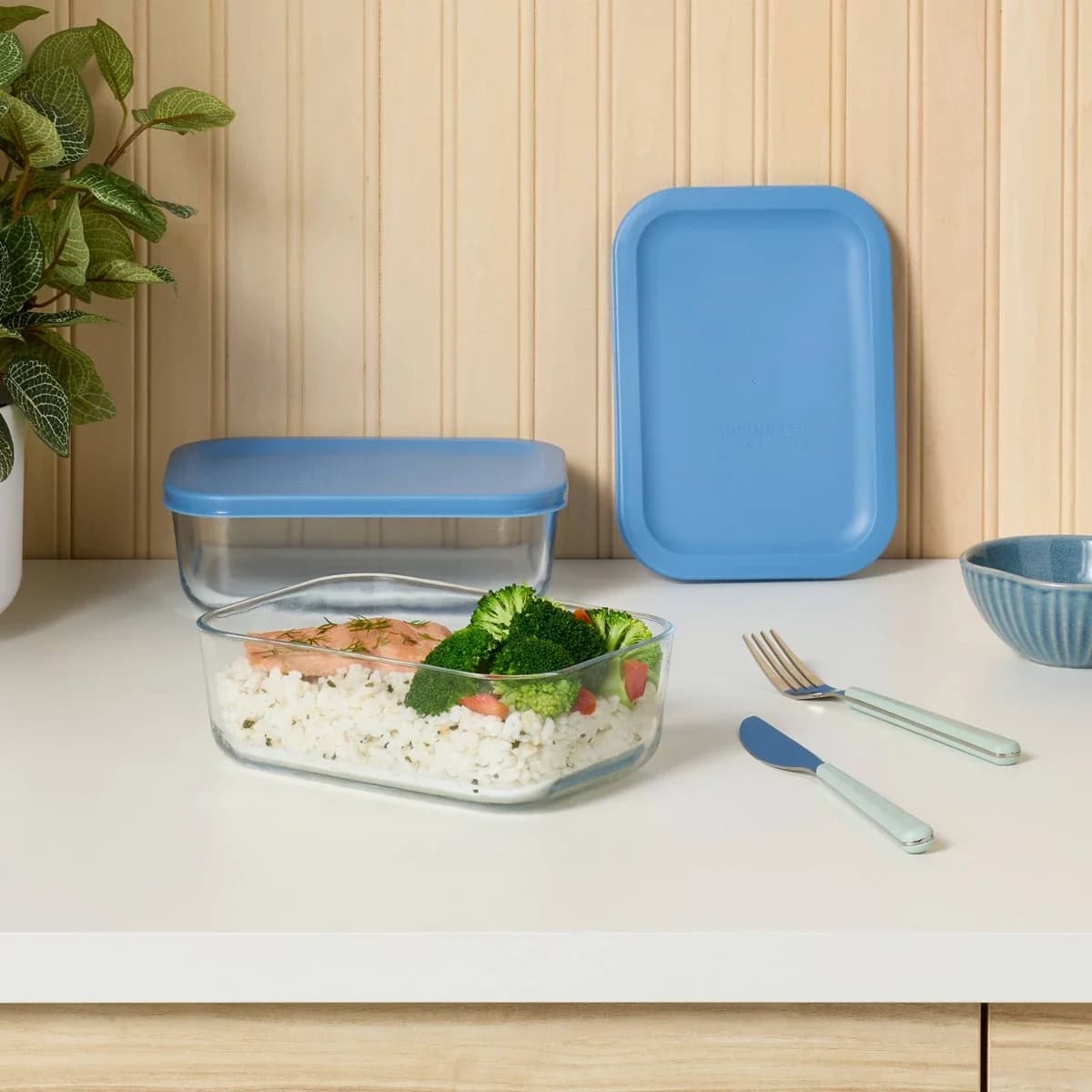 4pc (set of 2) 4c Rectangular Glass Food Storage Container Set - Room Essentials™