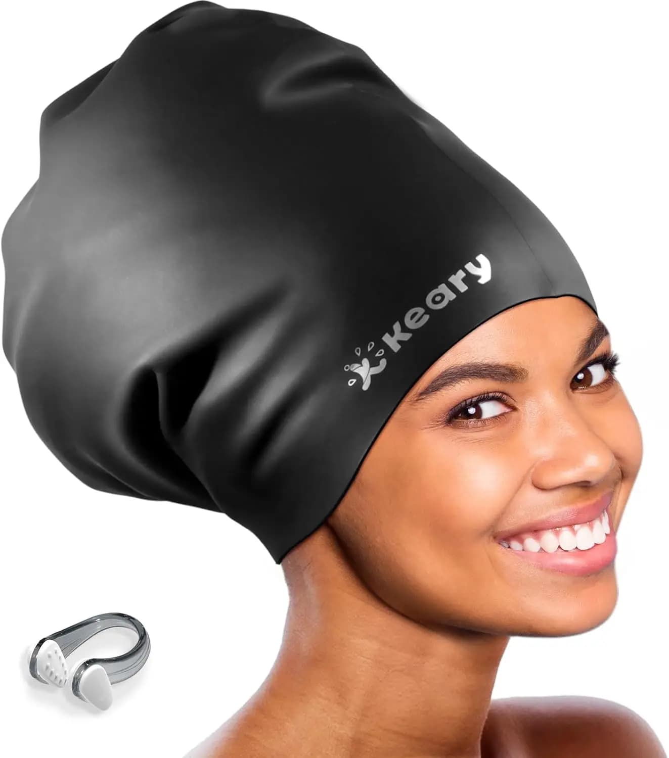 Cuffia da Nuoto Extra Large per Trecce e Dreadlocks, Cuffia da Nuoto in Silicone per Capelli Lunghi, Facile da Indossare e Togliere