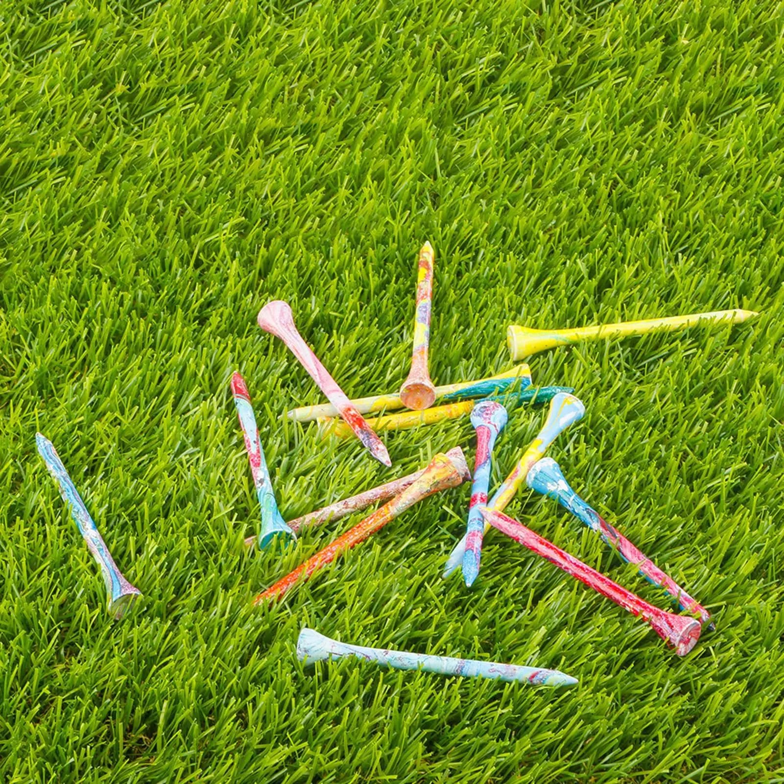 T-shirt per pratica di golf 50 pezzi T-shirt da golf colorate per pratica professionale Materiale in legno Attrezzatura da golf per principianti di golf Professioni