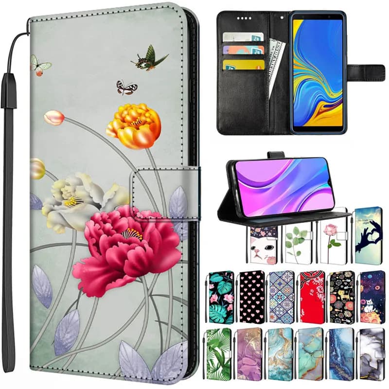 Custodia A portafoglio in pelle per Samsung Note 10 Lite custodia per Galaxy A50 Note10 Pro A40 A7 A9 2018 Coque Stand Book Funda Leaf A 80