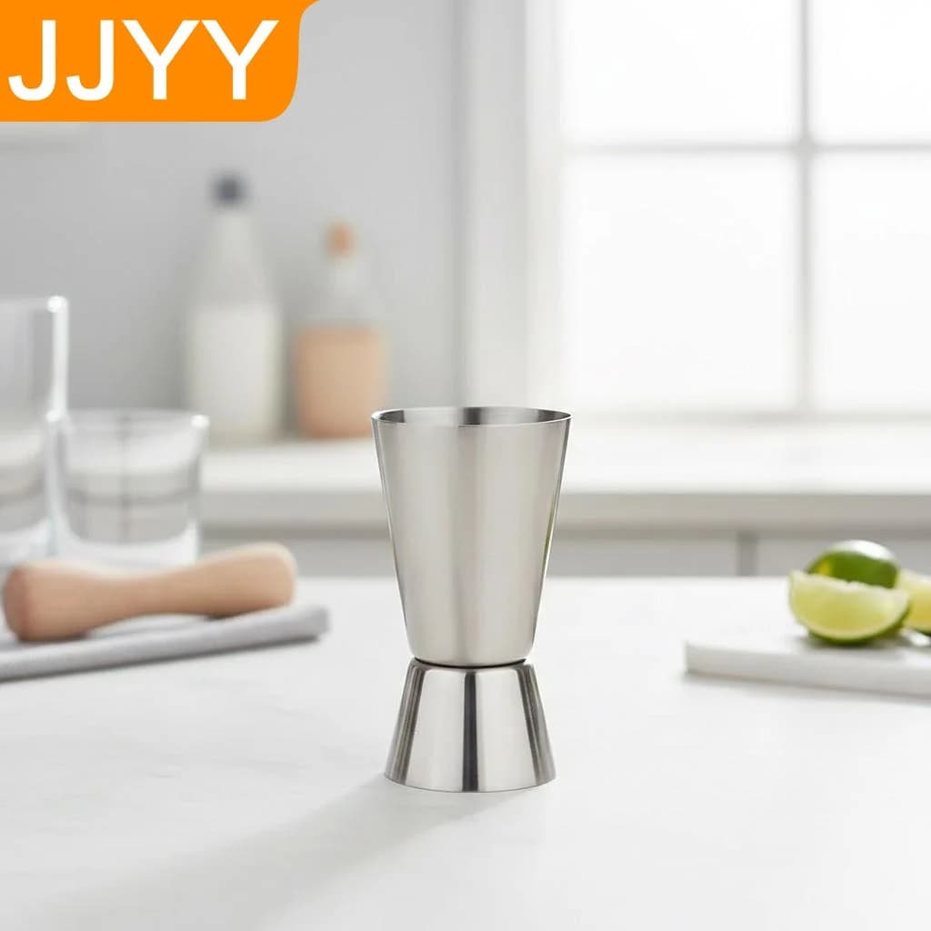 Set di Strumenti da Bar in Acciaio Inox con Jigger e Shaker, Misurini da 15-30 ml e 25-50 ml per Liquori e Cocktail