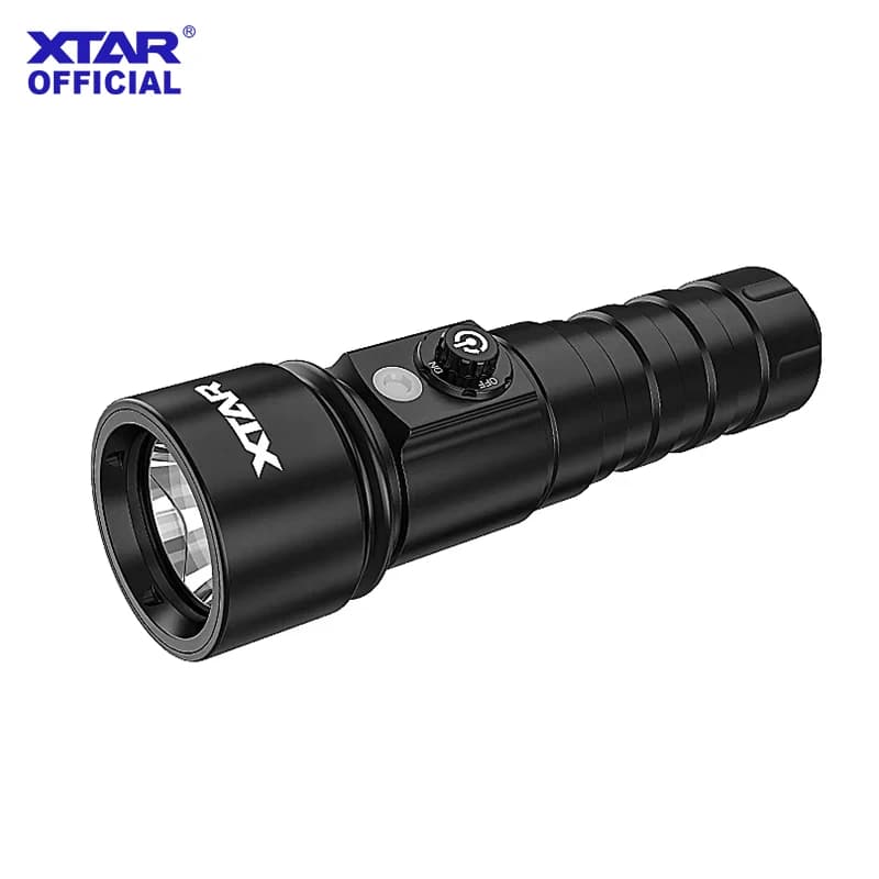 Torcia subacquea a LED XTAR D26 ad alta potenza, 1100 lumen, IPX8, massima impermeabilità, alimentata da batteria 18650, con cordino da polso.