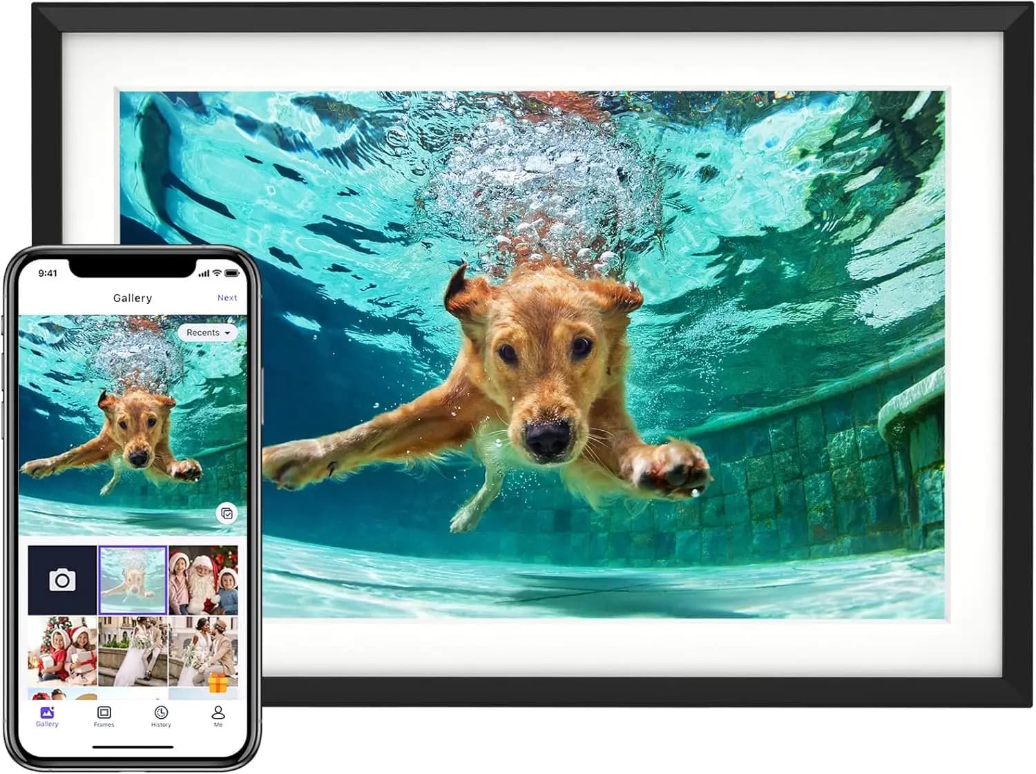 Cornice digitale da 10.1'' con 32GB di memoria, schermo touch IPS, condivisione foto tramite app gratuita