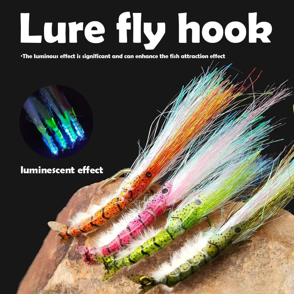 1/4 Pieces Artificial Fishing Legs Shaped for Fishing in Moscow of Trout and Strawberry, Esche Affondanti a Forma di Gamberetti per il Pesca a Mosca in Acqua Dolce