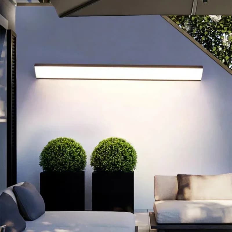 Lampada da parete impermeabile Led IP65 Decorazioni per esterni Striscia lunga Linea esterna Luce Decorazione da giardino Lampade da parete esterne Sconce