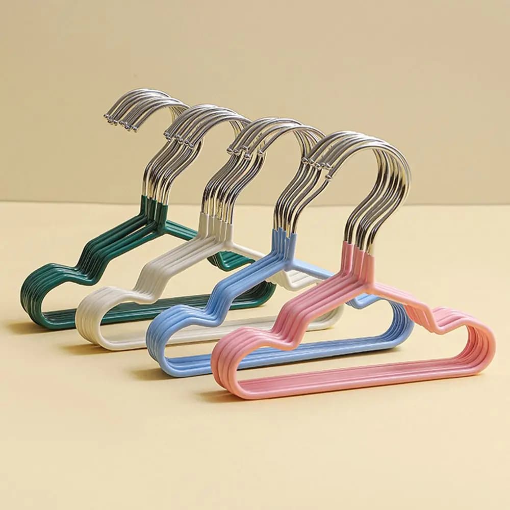 10PCS New Solid Color Pet Hanger Non-slip DIY Pet Clothes Hanger Metal Mini Coat Hanger Clothes