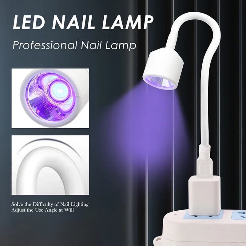 LINEMANDA UV LED Nail Light Portable Gel Nail Light 360 degree freely adjustable pipe hair dryer for nail decoration