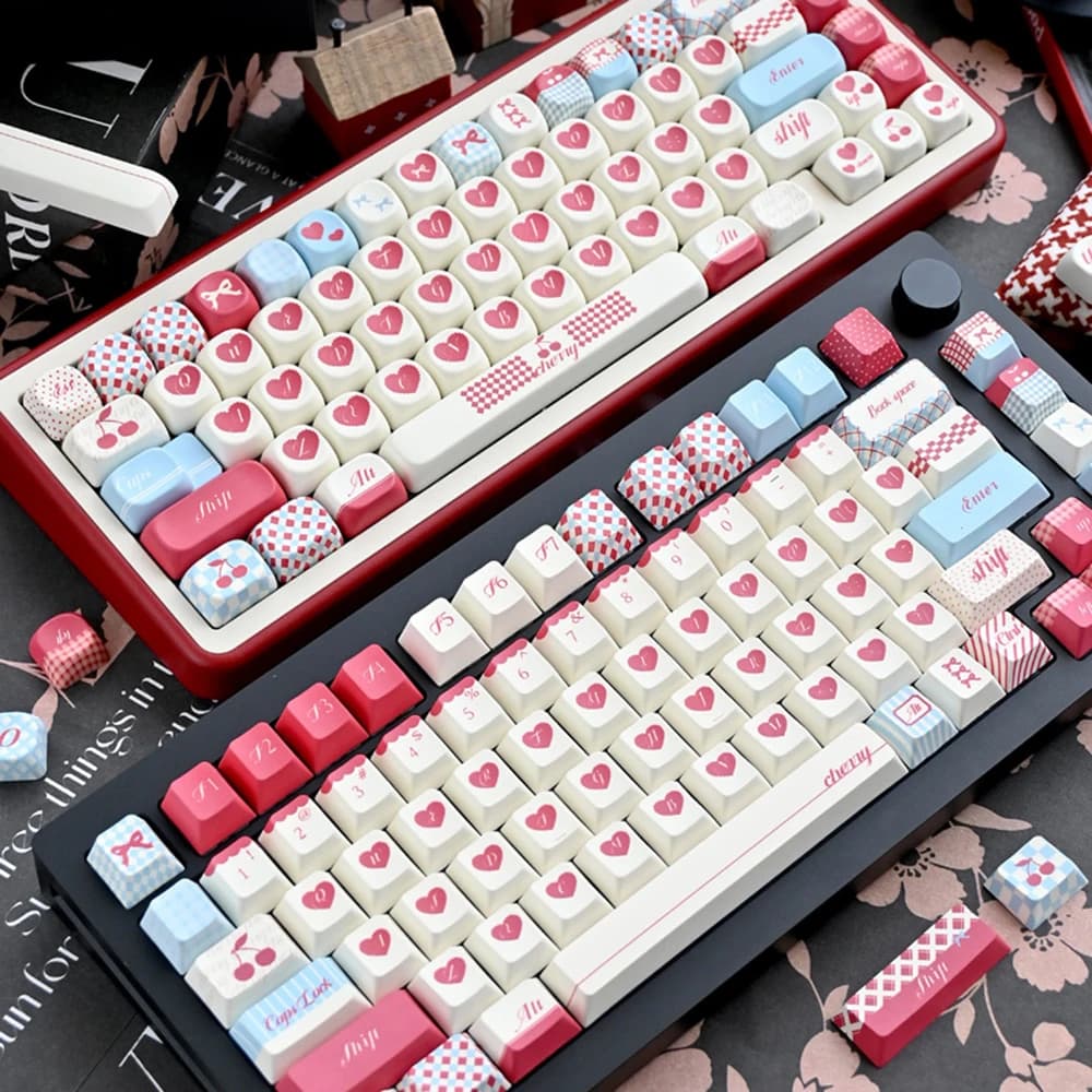 Nuovo PBT Menta Cherry Keycap San Valentino Carino MOA Originale Sublimazione a Cinque Lati Gioco Personalizzato Tastiera Meccanica Keycap