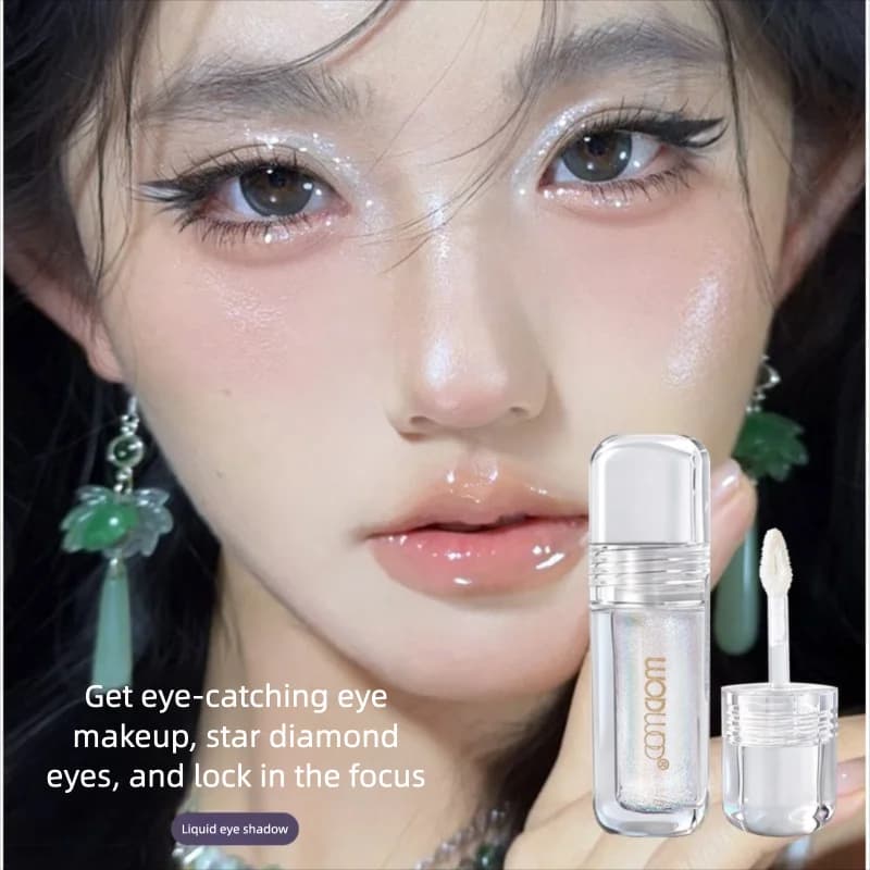 WODWOD liquid eye shadow with perlescent glitter ends, which illuminates eyes, high gloss and monocolor for eyes