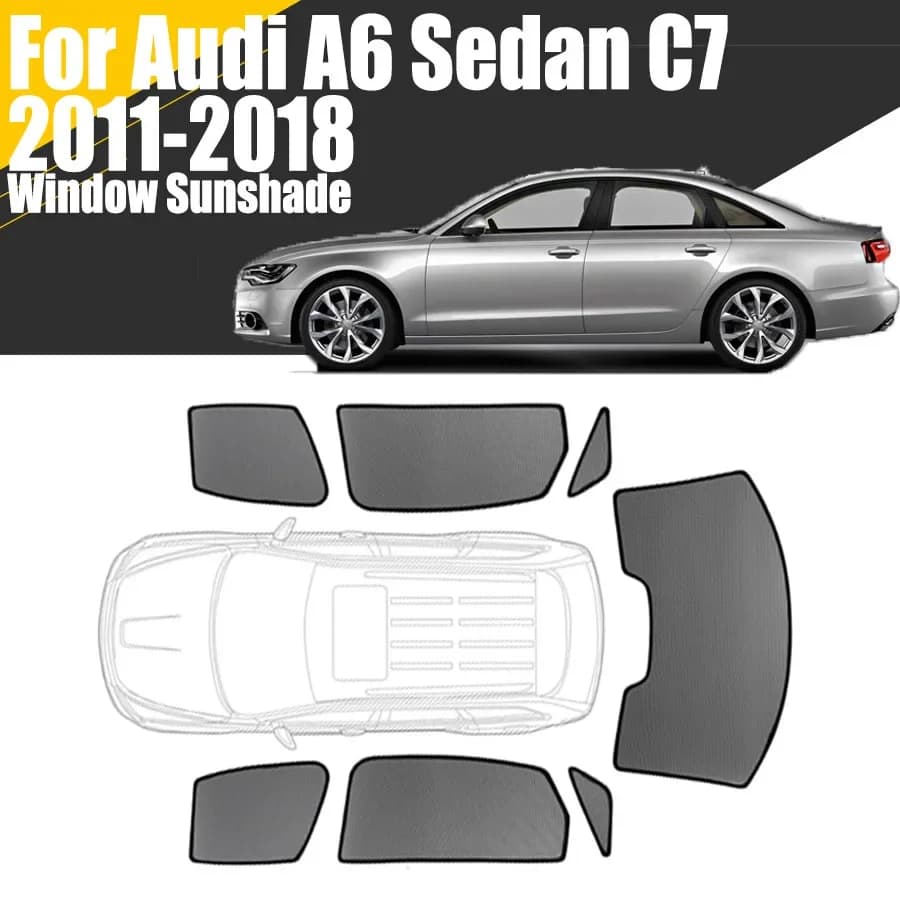 Parasole magnetico personalizzato per finestrino dell'auto per Audi A6 Sedan C7 2011 - 2018 parabrezza anteriore in rete per tende