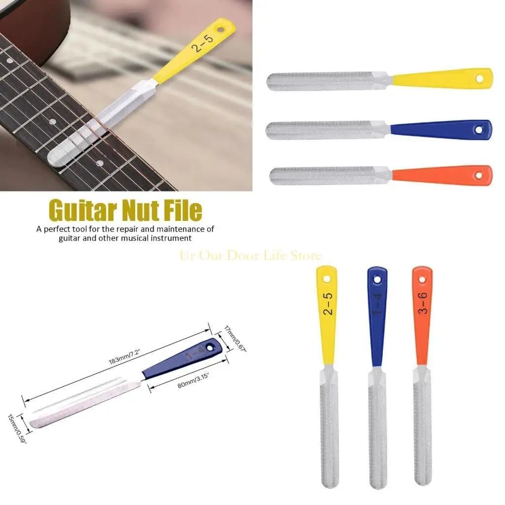 77UF File per dado per chitarra elettrica per basso File per dado con doppio bordo Strumento per liutaio