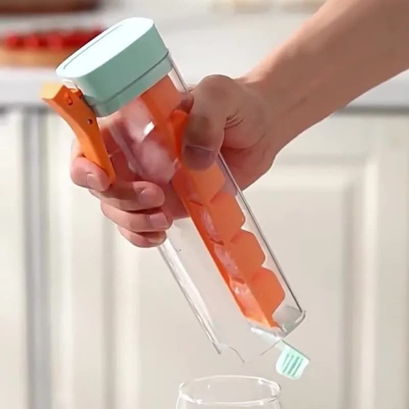 Vassoio Impilabile per Cubetti di Ghiaccio con Coperchio Rimovibile, Griglia Mini Congelatore a Pressione, Facile da Rilasciare, Contenitore per Ghiaccio per Alimenti