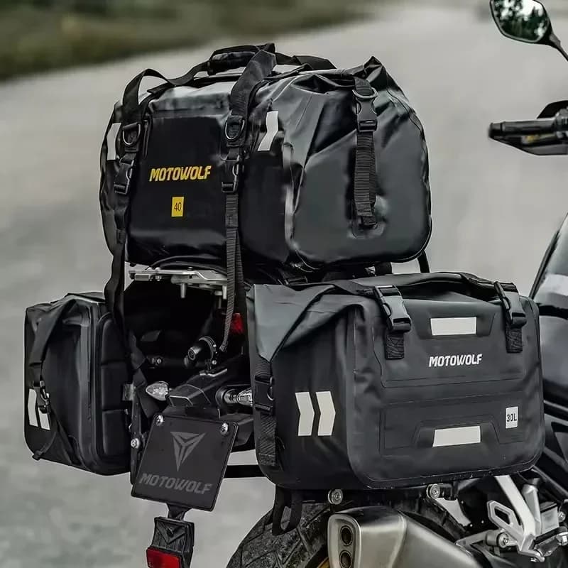 Motorcycle Bags Waterproof Outdoor Large Capacity ATV Motorcycle Luggage Saddle Bag Rear Seat Bags