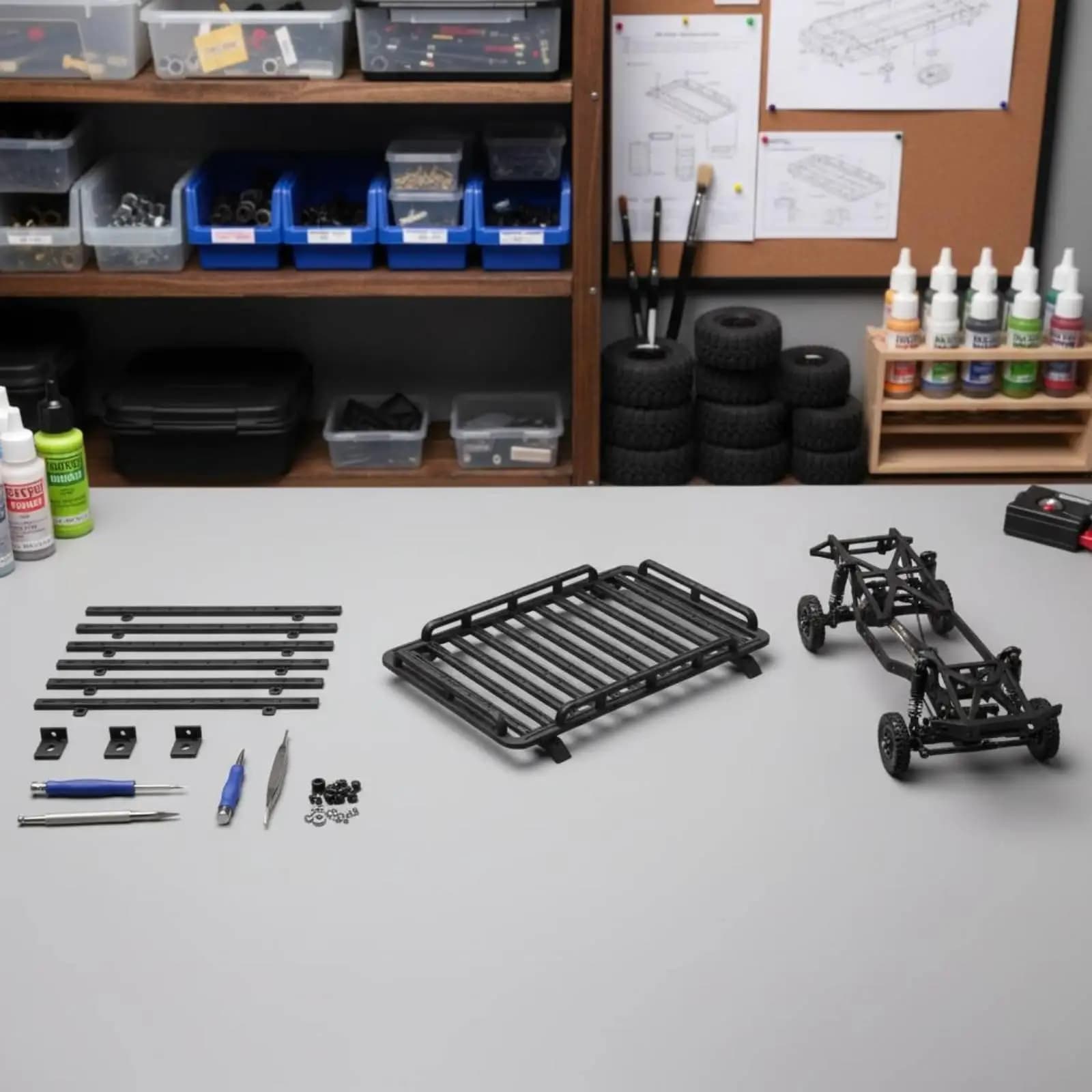 1/10 Scale Luggage Rack RC Car Roof Rack Realistic Design Crawler