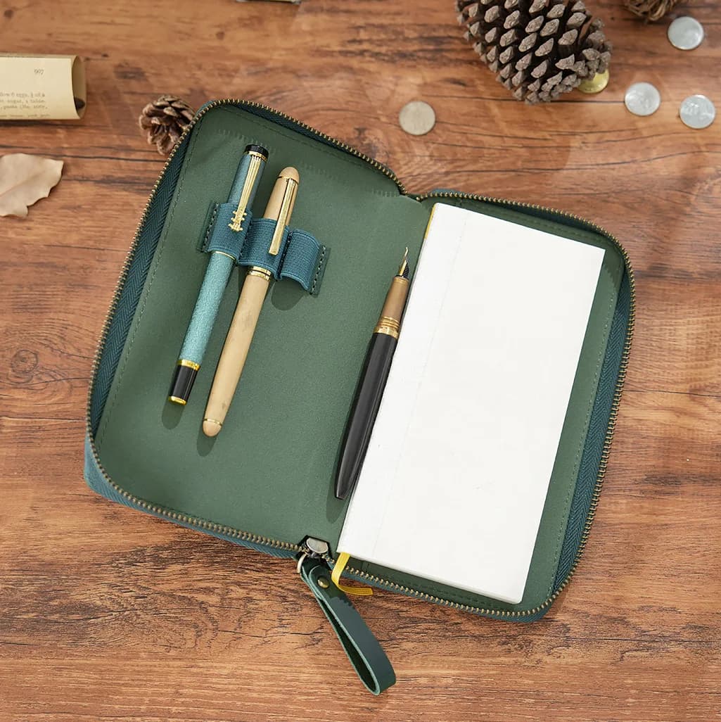 Vintage Crazy Horse Full Grain Leather Weeks Planner with Zipper Closure Refillable A5 Travel Journal Premium Leather Noteboo