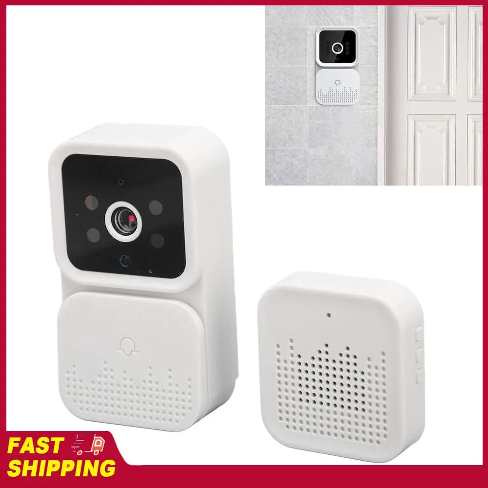 Videocitofono Wireless HD con Audio Bidirezionale e Visione Notturna, Notifiche Istantanee tramite APP, per Porta