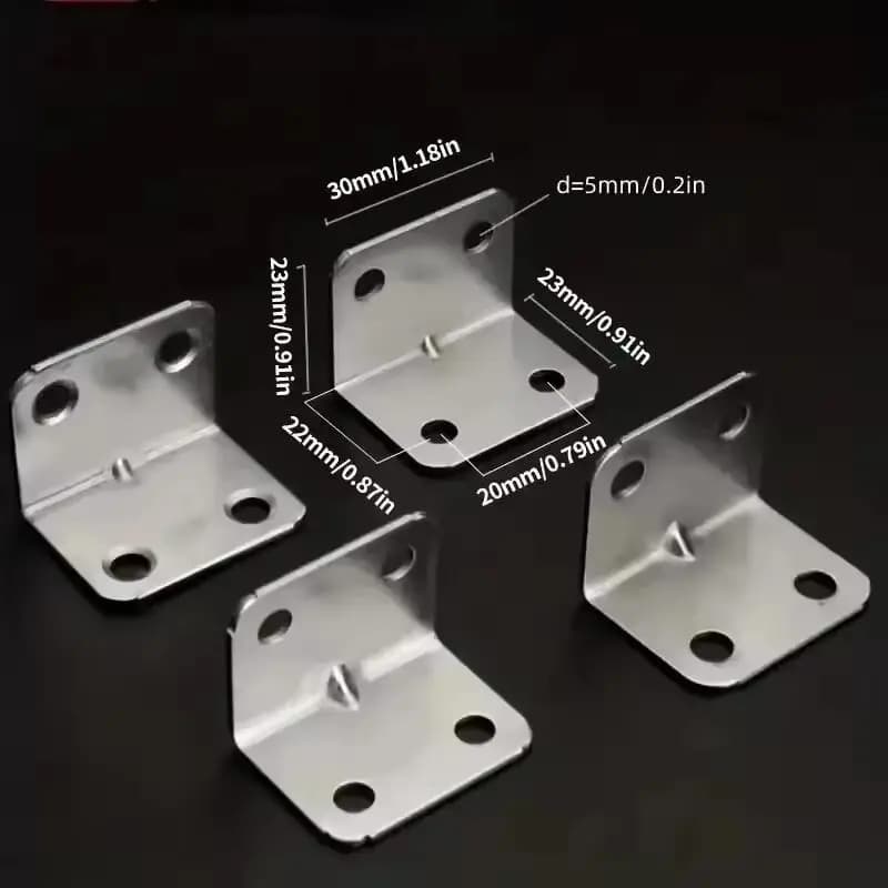 ❤️ 20pcs Angle Iron Board Table Chair Cabinet Wardrobe Fixed Connector 90-degree Angle Plate Bracket Shelf Brackets Accessories
