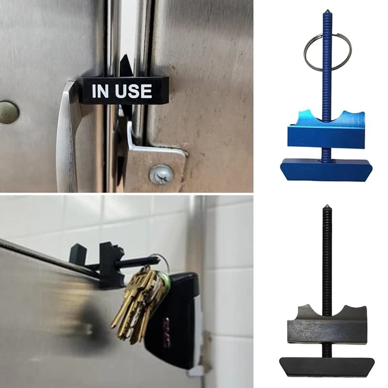 Strumento di sicurezza intelligente per stalla, portachiavi con serratura per stalla da bagno, serratura portatile per stanze d'albergo, strumento per agitatore intelligente, (blu) facile da usare