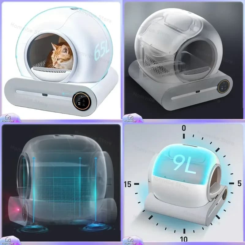 Automatic Self Cleaning Cat Litter Box with App Control Smart Deodorizing Function Safety Protection Lightweight Easy to