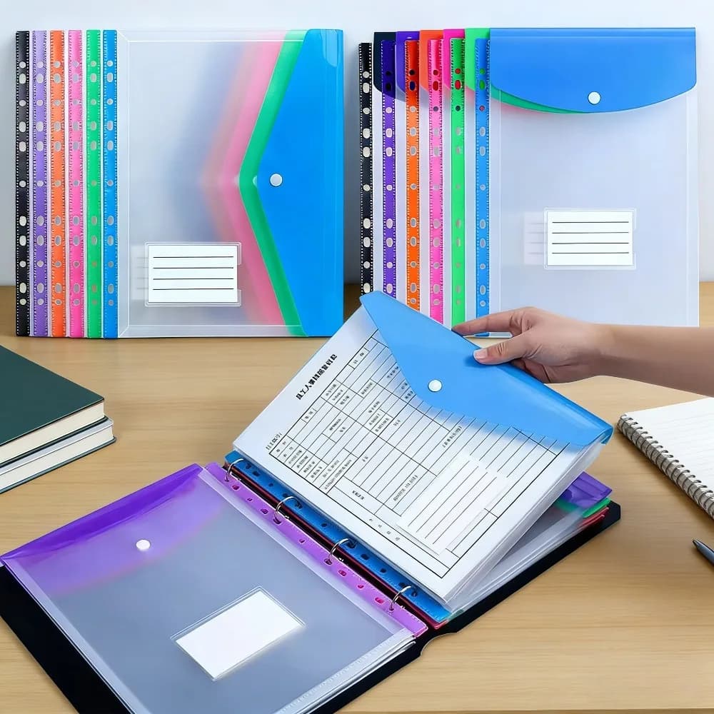 Borsa Portadocumenti 3D a 11 Scomparti, Verticale A4 Trasparente per Studenti, Borsa per Esami e Archiviazione, Utilizzabile per Ufficio e Studio
