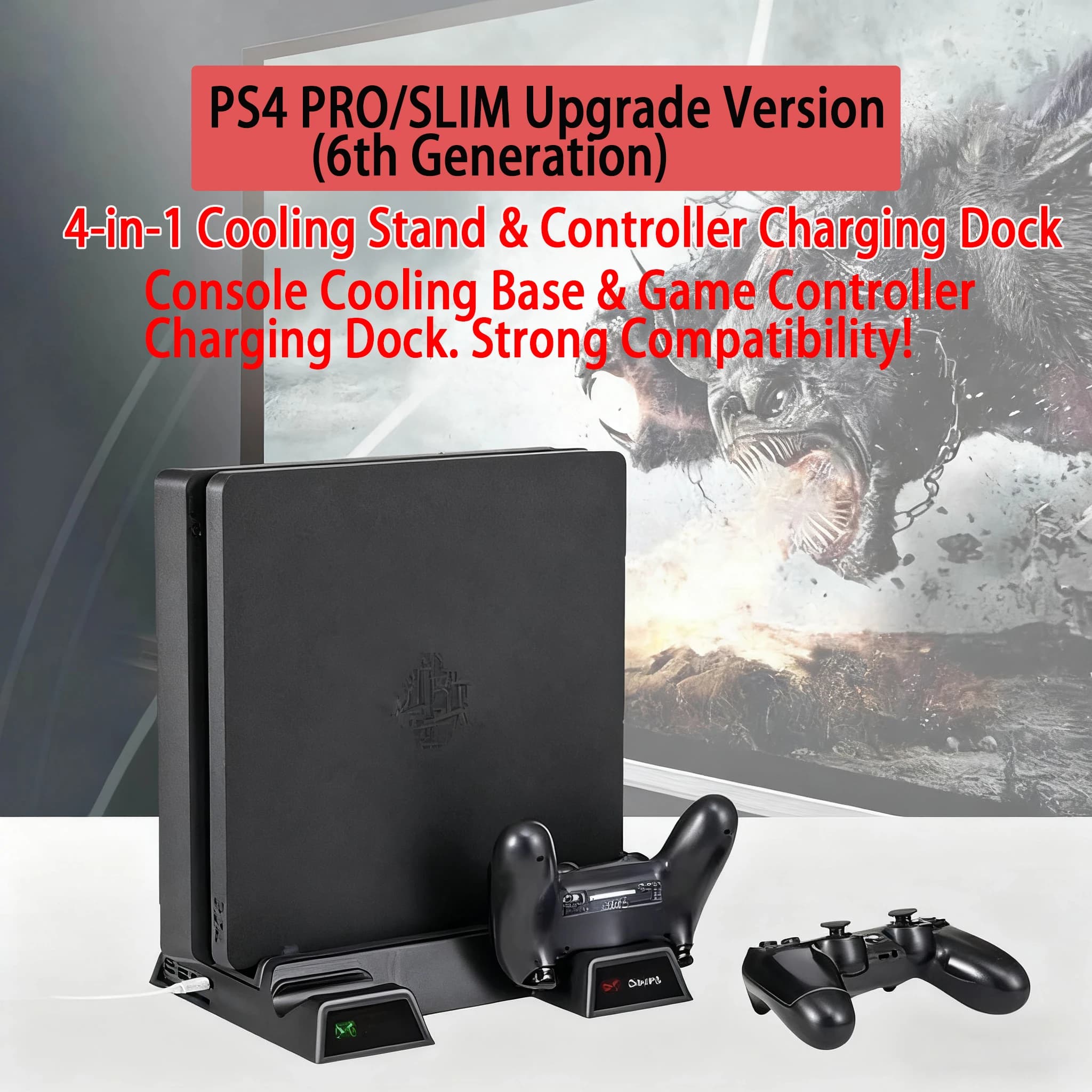 Supporto per console di gioco Sony PS4 Playstation Play Station PS 4 Pro Supporto sottile Controller ventola Accessori di controllo Base di aggancio