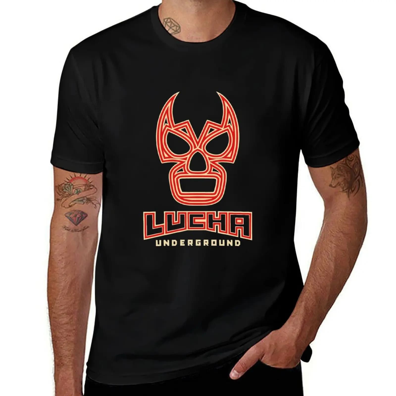Lucha Underground Mascara Girls Trending T-Shirt Basic Solid Color Short Sleeve T-Shirt