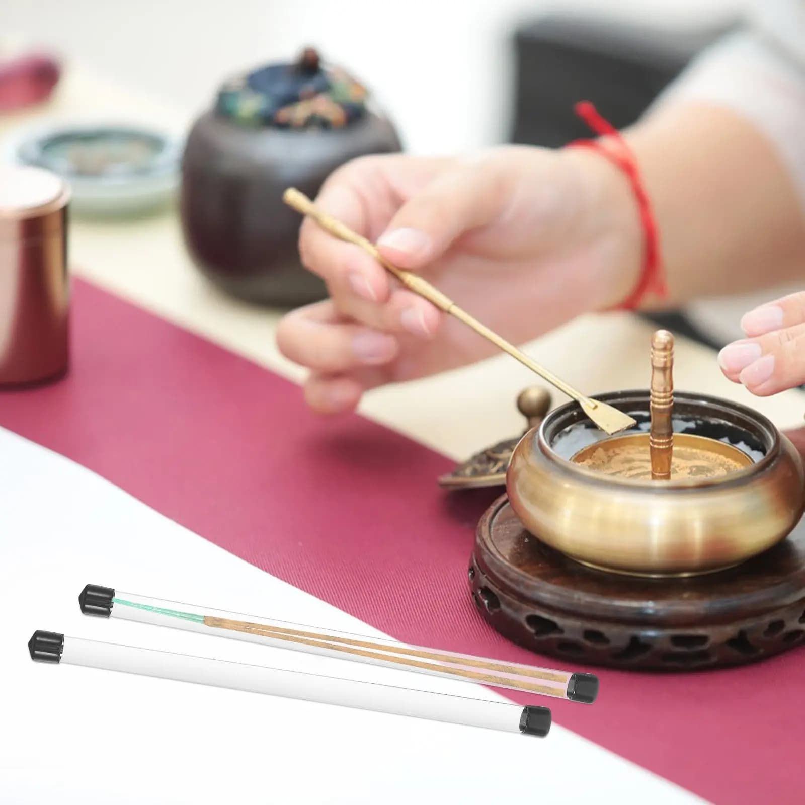 4Pcs Portable Incense Stick Storage Tube Clear Plastic Round Tube with Lid Moisture Resistant Incense Sample Holder Desktop Car