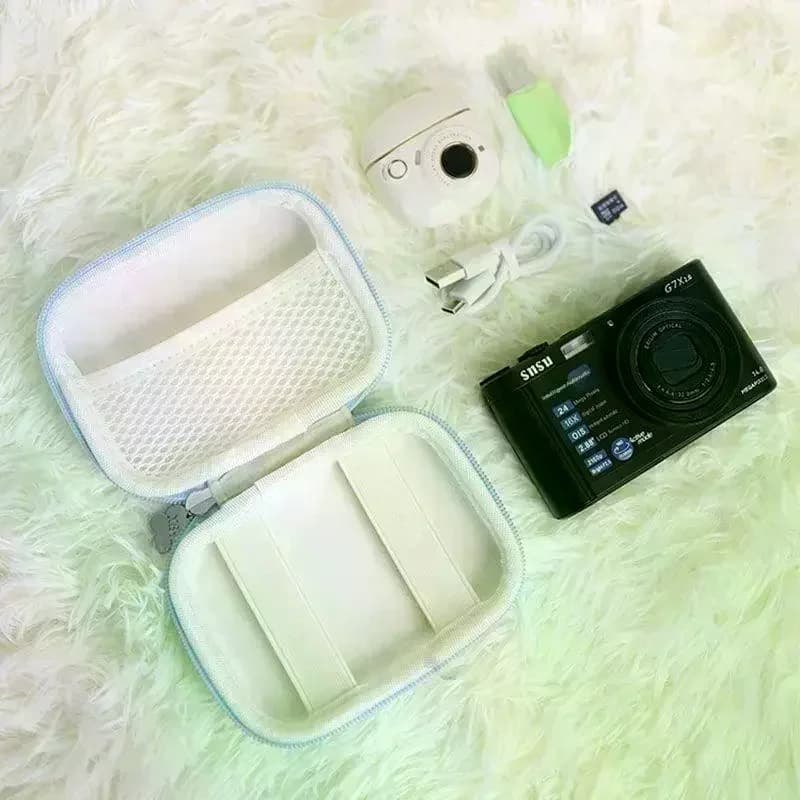 Custodia protettiva per mini fotocamere CCD da 1 pezzo con tasca in rete con copertura da viaggio per accessori e schede SD Borsa per fotocamera digitale