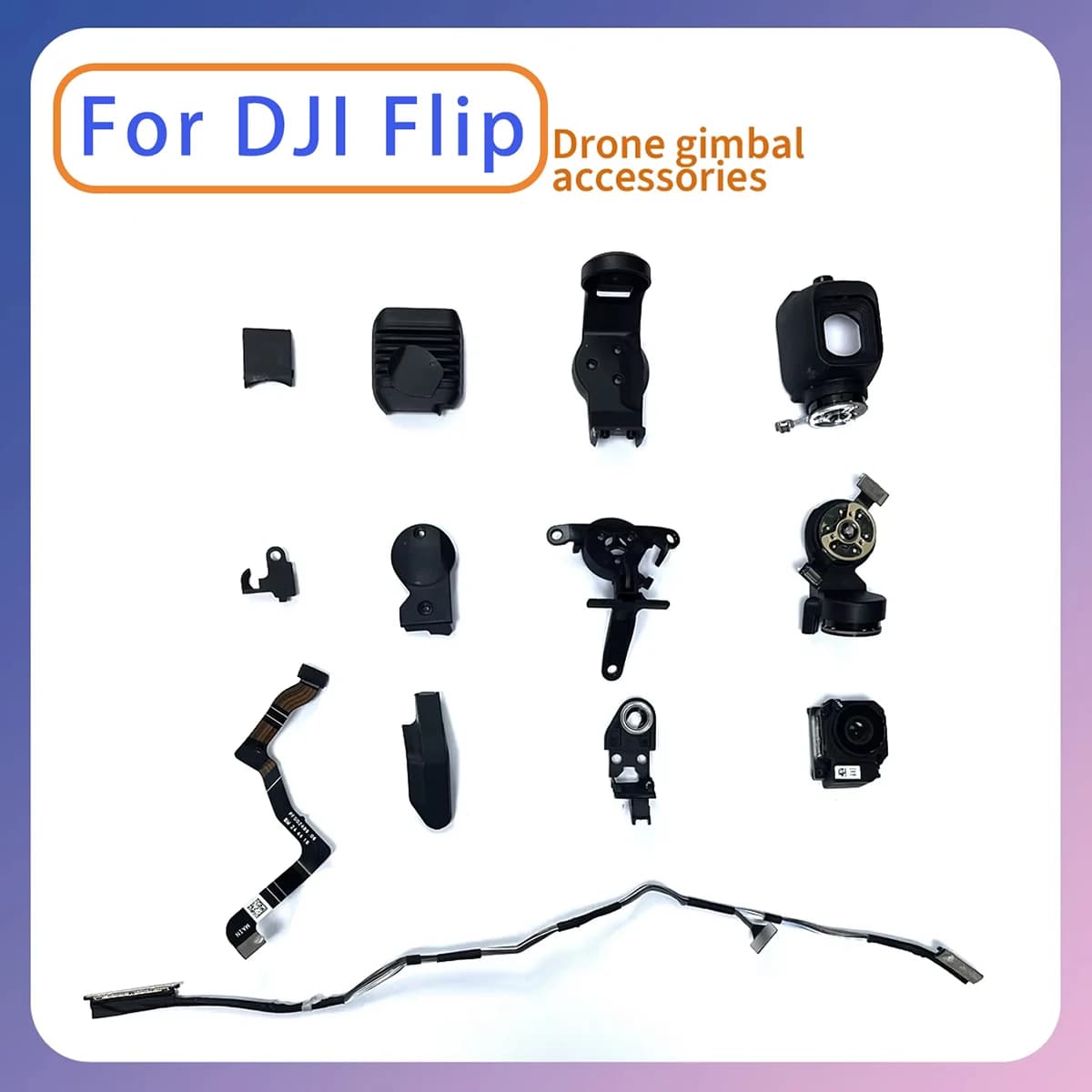Fotocamera gimbal Flip originale con motore, copertura del telaio, cavo di segnale, staffa ammortizzatore per cavo a nastro per accessori drone DJI