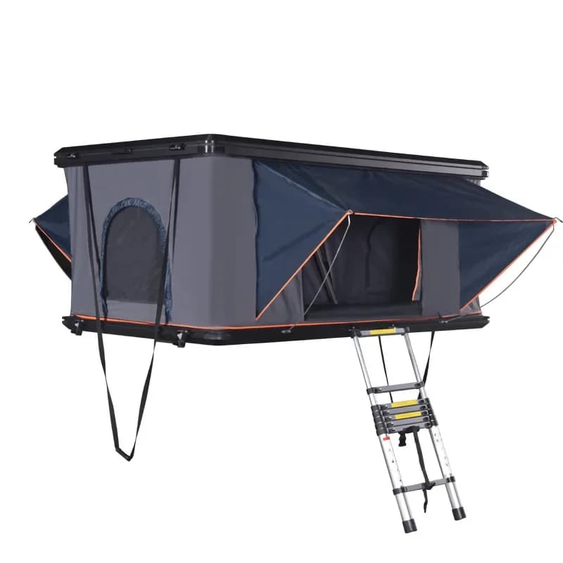 2023 Tenda da campeggio in alluminio per 3 persone Escursionismo all'aperto sul tetto Tenda da tetto per auto Triangolo a conchiglia Tenda da tetto con guscio rigido