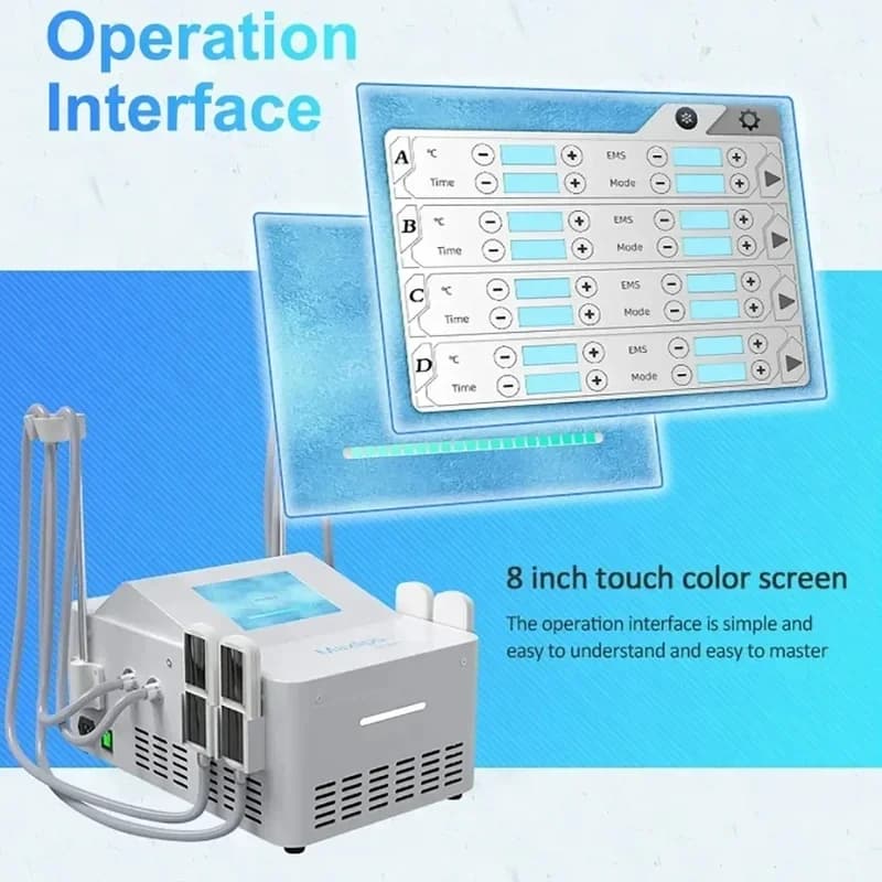 Non-invasive Cyro EMS 4 Cooling Pads Cellulite Removal Weight Loss freezin Plate With EMS SPA Home beaut Machine
