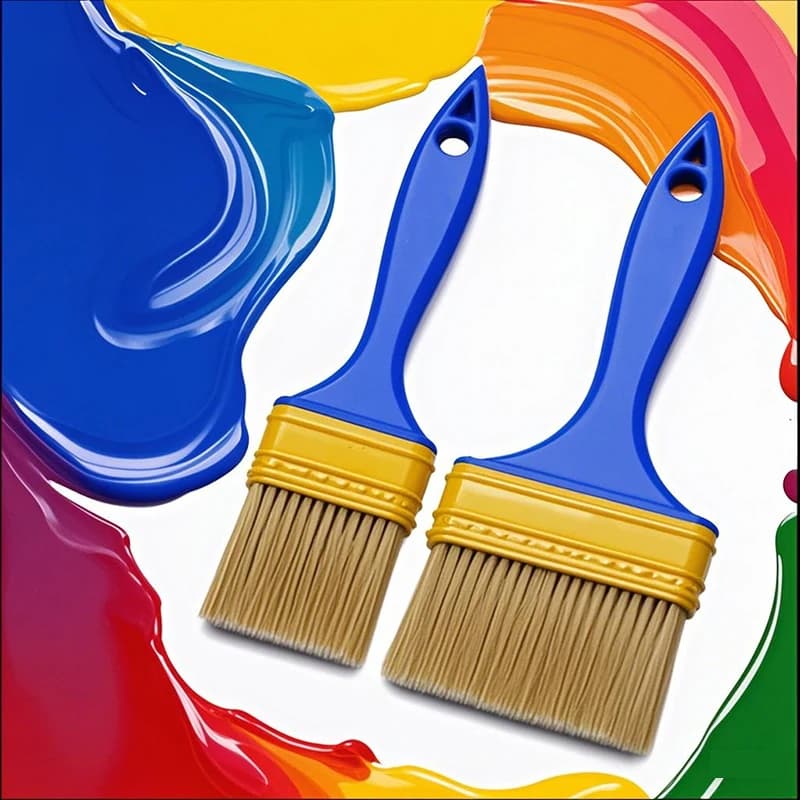 Blue Plastic Handle Plastic Wire Brush Water-Based Oil Brush Painting Tool Decoration Paint Latex Cleaning Barbecue Baking