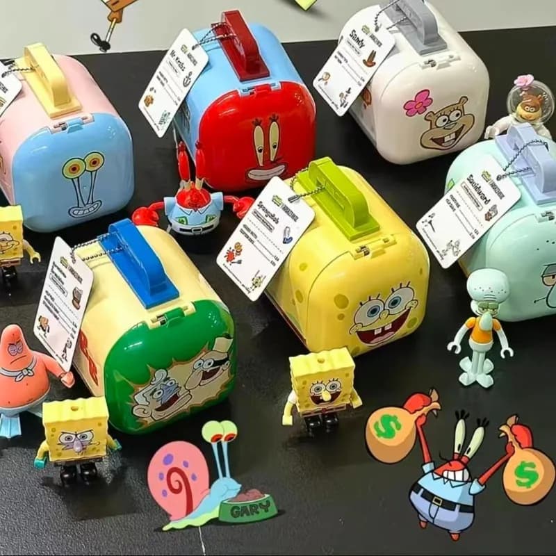 Area-X Spongebob Patrick Star Mr. Krabs Beechburg Food Blind Box Giocattolo Puzzle per Bambini da Assemblare, Regalo per Amici, Cartone Animato Kawaii