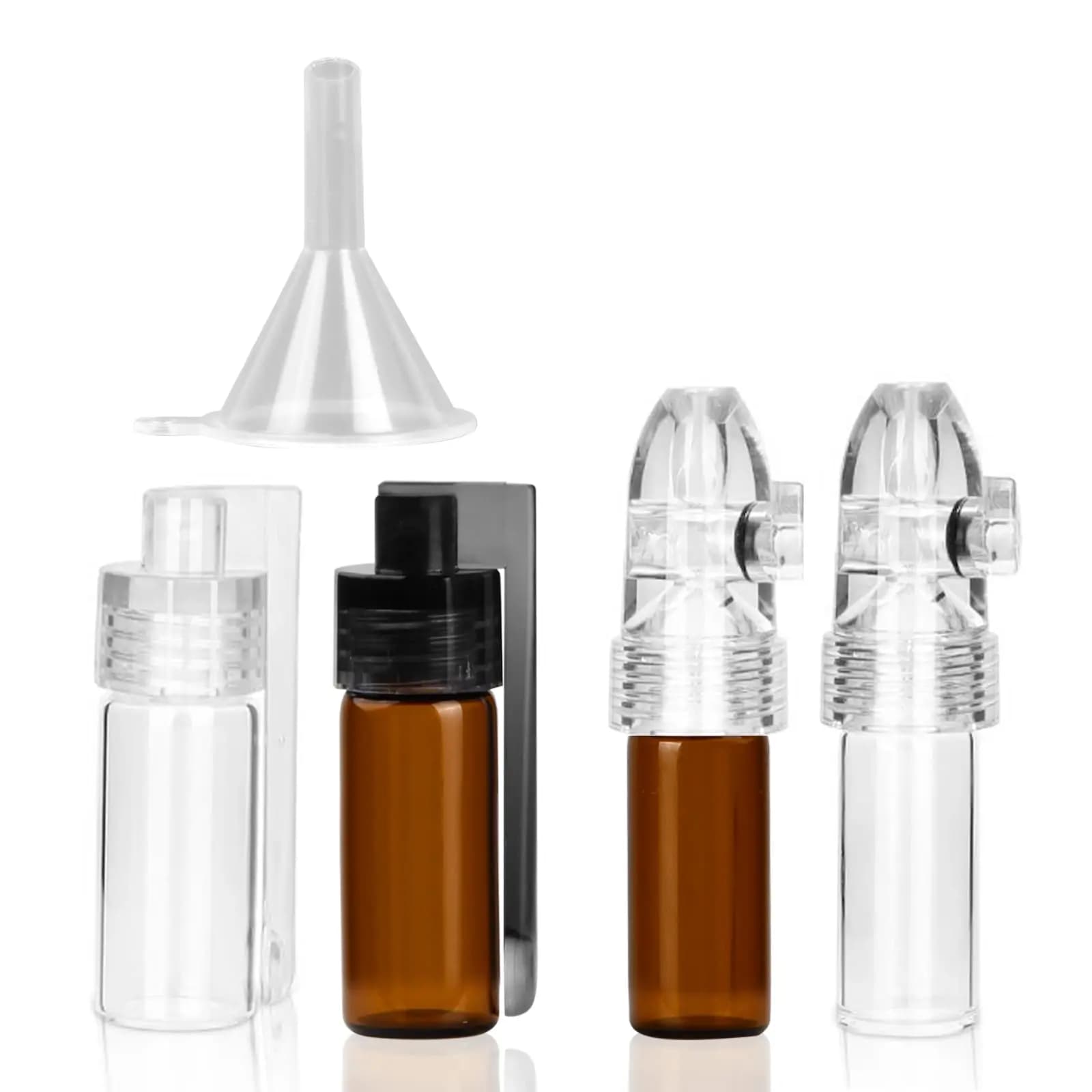 1 Set Contenitore per spezie portatile Bottiglia per dispenser di spezie Bottiglie di stoccaggio a tenuta stagna Mini fiale di vetro Cucchiaio da viaggio all'aperto Campeggio