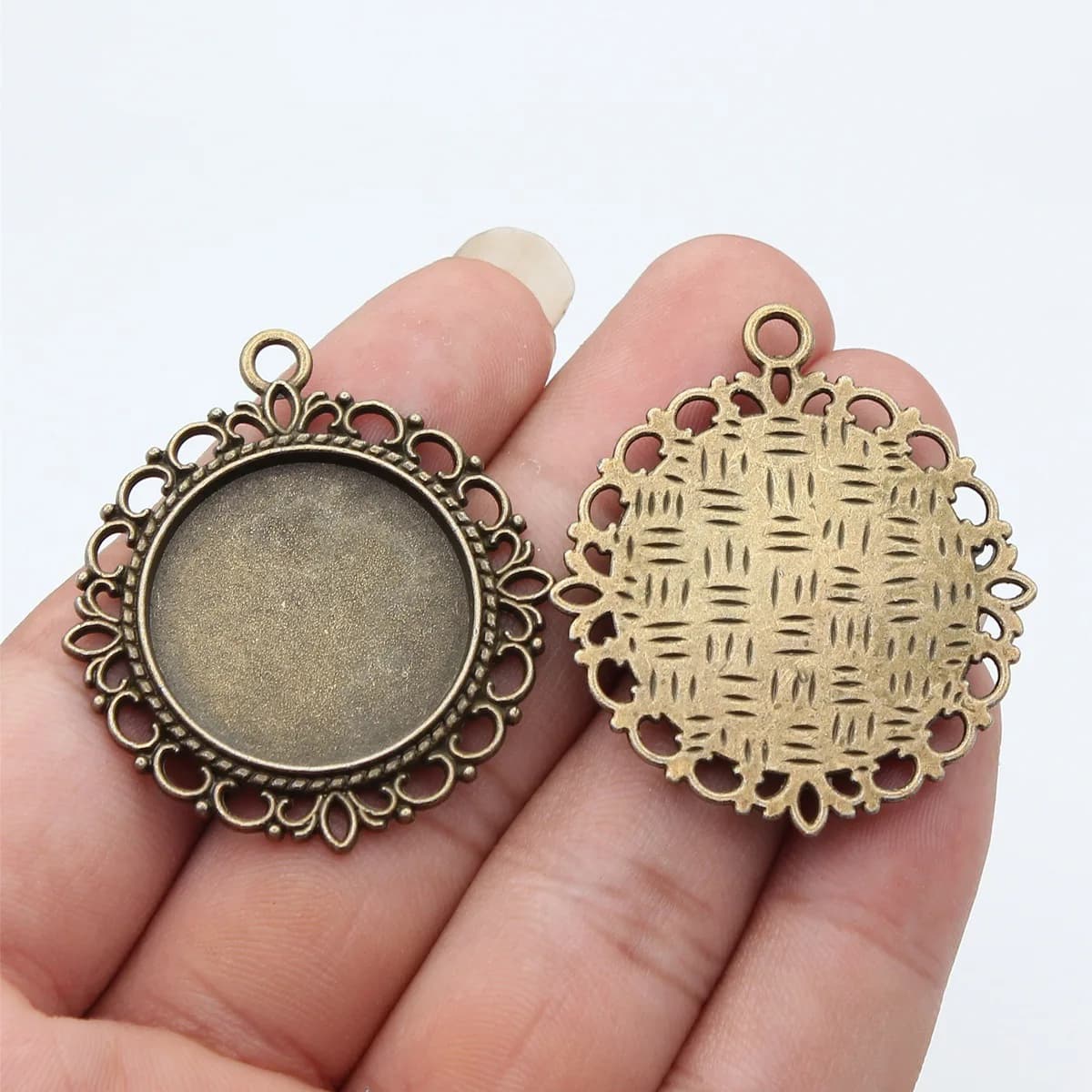 Jewelry Zinc Alloy Viking Symbol Round Cameo Cabochon Base For Handmade Craft Bracelet Necklace