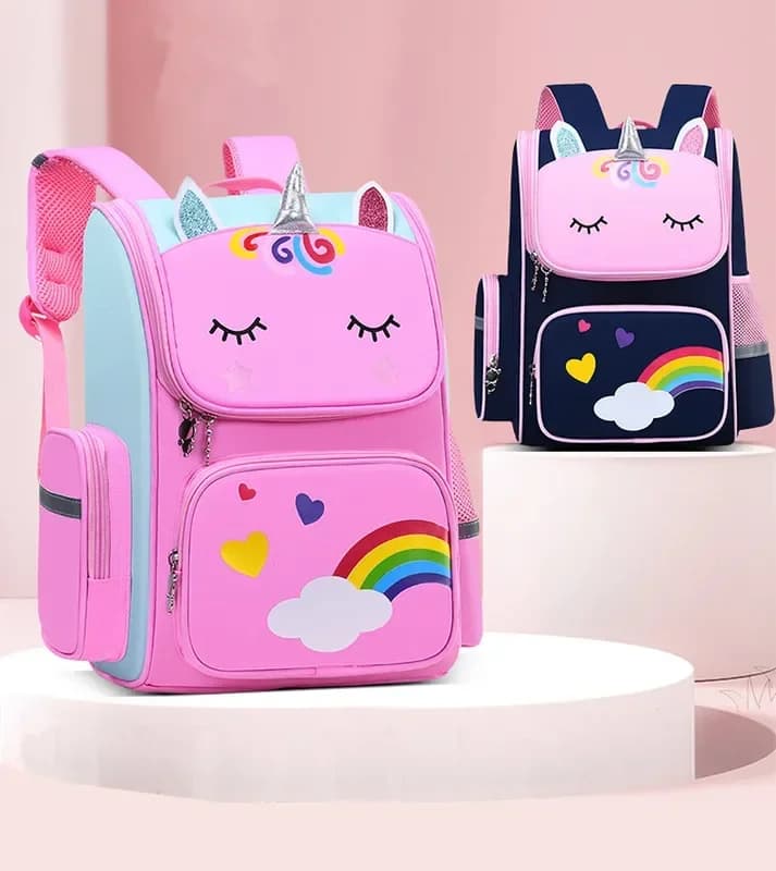 Nuovo zaino grande Zaino scolastico per studenti carino Cartone animato Unicorno Bagpack Borse per libri di scuola primaria per ragazze adolescenti Bambini