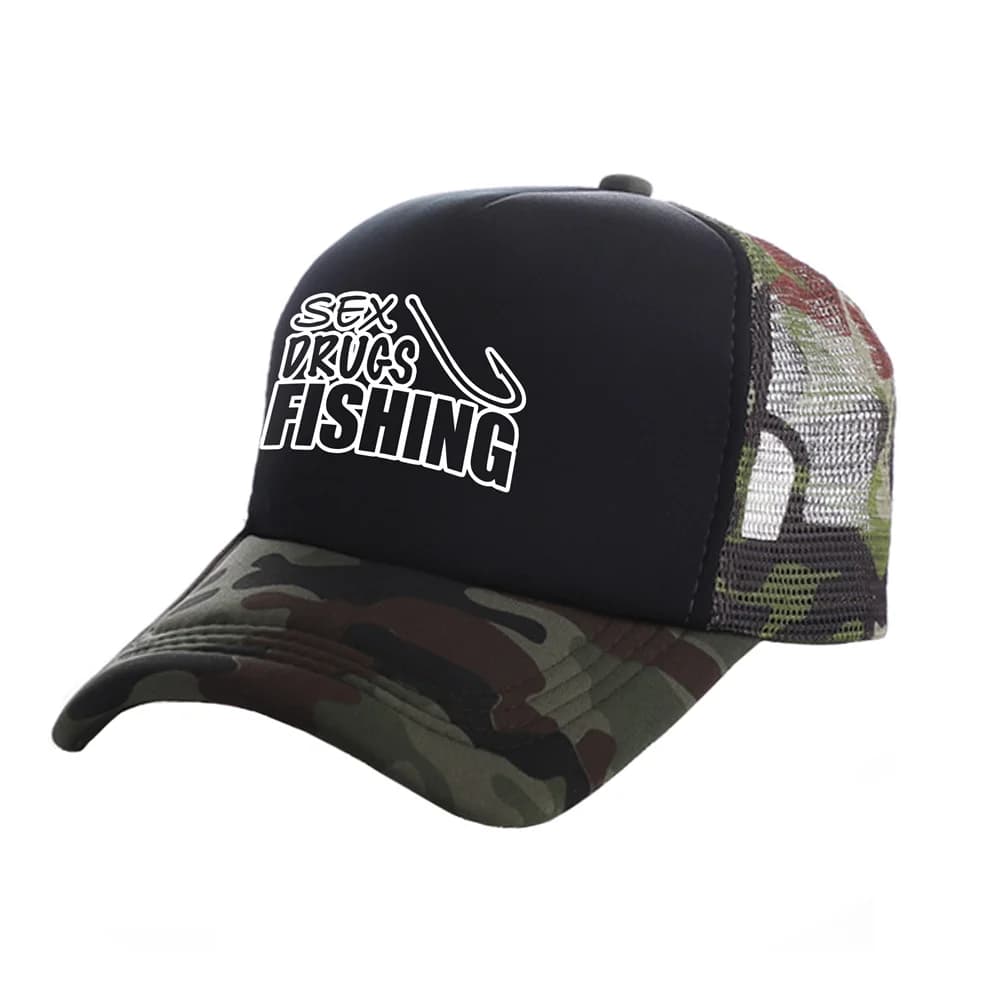 Pesce Pesca Uomo Trucker Caps Uomo Cool Pescatore Amo da pesca Cappelli Berretto da baseball Estate Outdoor Sun Mesh Caps MZ-482