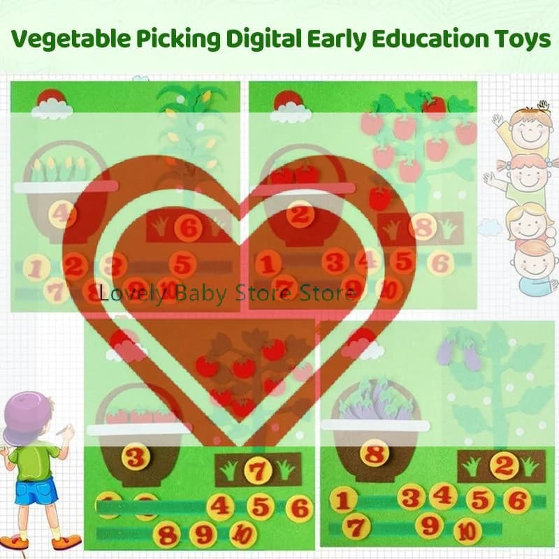 【BS】Gioco educativo per la raccolta delle verdure, Giocattolo matematico, Giocattolo Montessori, Educazione dei bambini, Insegnamento, Apprendimento, Educazione digitale