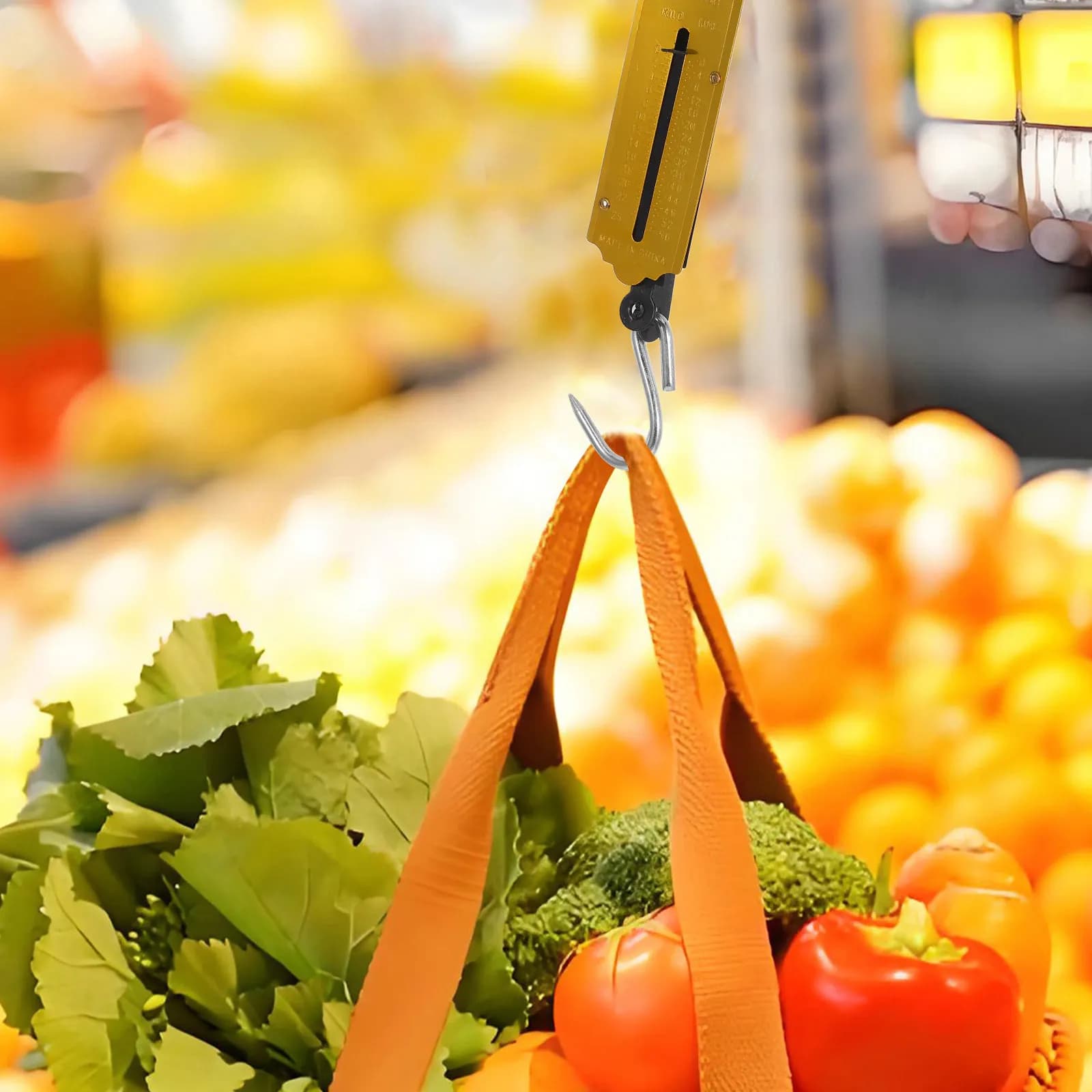 Bilancia a Molla Portatile Compatta e Leggera per Verdura, Pesce, Frutta, Bagagli, Viaggi, Shopping, Casa e Cucina