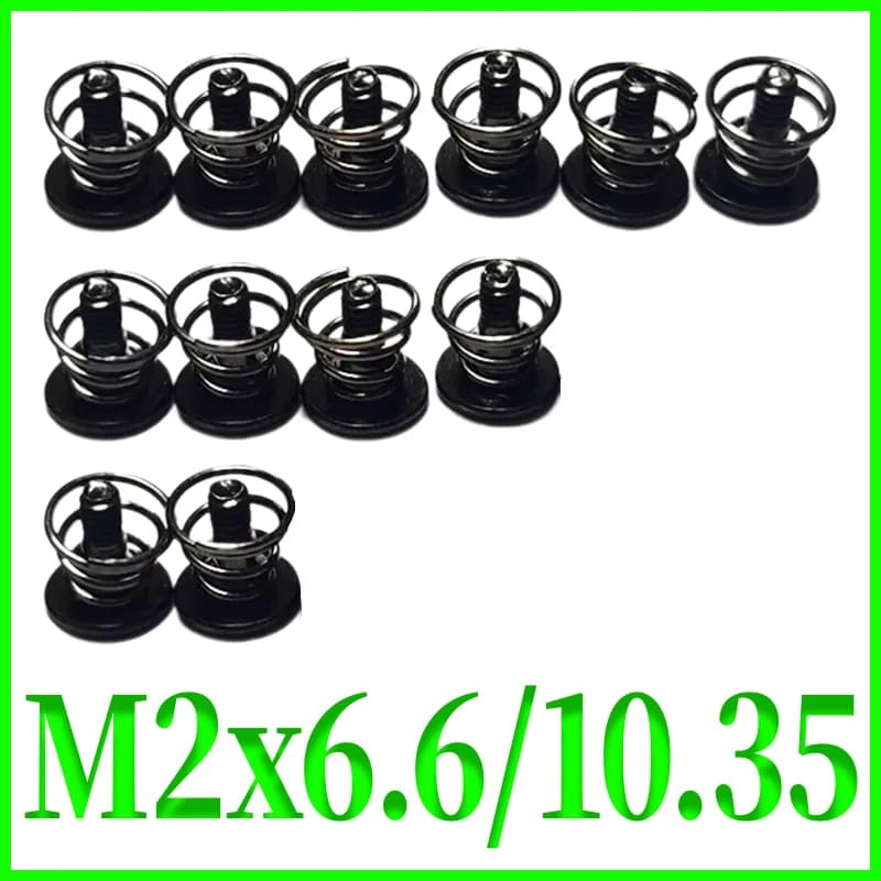 10pcs M2 Black Springs Graphics Card Screw Phillips For CPU Mainboard Radiator Fixing Bolts DIY Step video display Screws