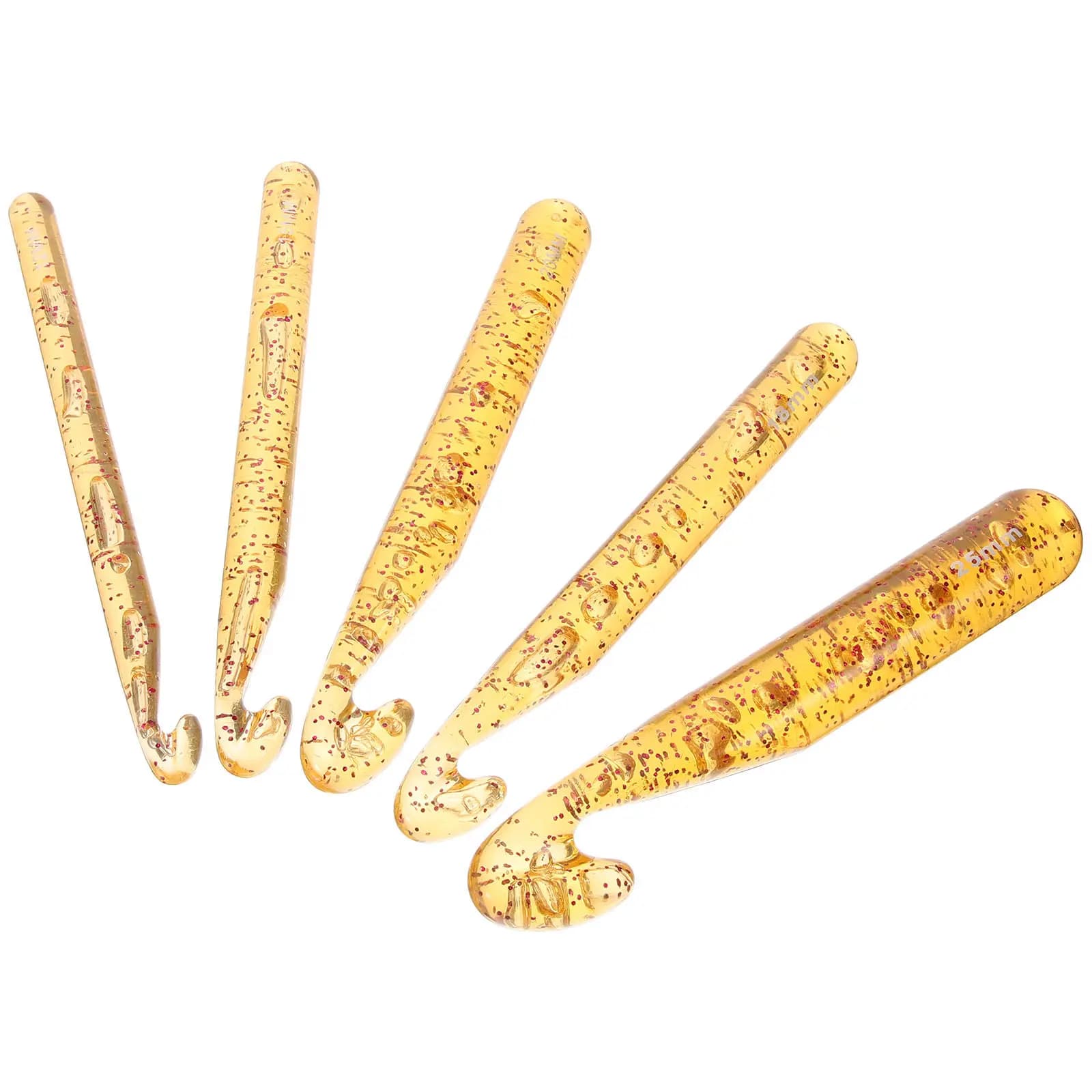 5Pcs Colorful Crystal Chunky Crochet Hooks Premium Plastic Ergonomic Crochet Needles for Hats Scarves Blankets Gloves Sweaters
