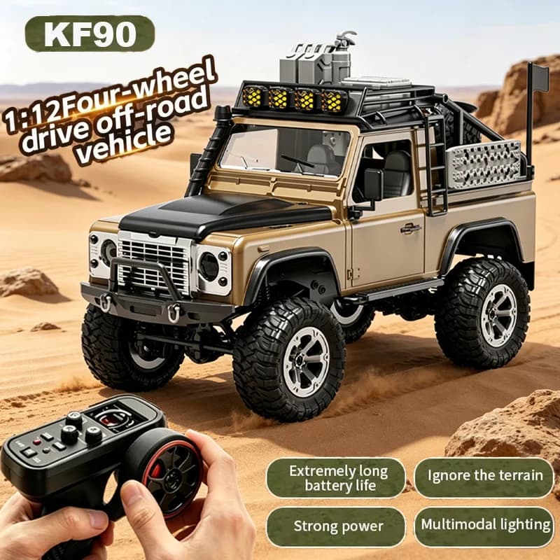 KF90 1:12 4WD RC Climbing Car Off-Road With LED Light 2.4G Remote Control Cars Truck Offroad Vehicle Toys Gift For Kid And Adult
