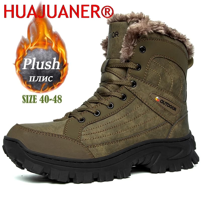 Stivali Invernali da Uomo con Piattaforma, Comodi Stivaletti Imbottiti, Impermeabili, Antiscivolo, Caldi Stivali da Deserto, Scarpe da Trekking, Taglie Grandi