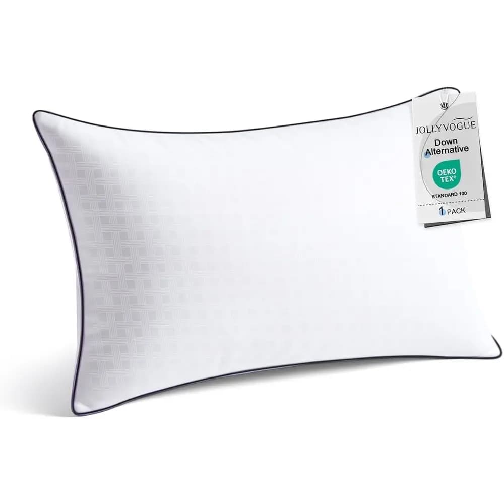 Queen Size Pillow Pack, Single, Breathable & Supportive, Ideal for Side, Back, and Stomach Sleepers